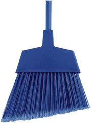 O-Cedar - 12" Wide, Blue Polypropylene Bristles, 48" Metal Handle, Angled Broom - Flagged - Eagle Tool & Supply