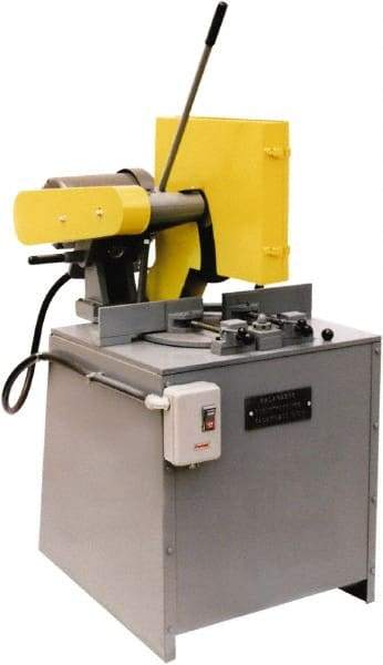 Kalamazoo - 16 or 18" Blade Diam, 1" Arbor Hole, Miter Chop & Cutoff Saw - 4,400 RPM, 10 hp, 220/440 Volts, 3 Phase - Eagle Tool & Supply