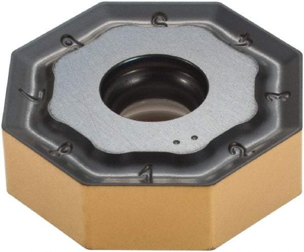 Iscar - ONMU080608 TN Grade IC810 Carbide Milling Insert - AlTiN/TiN Finish, 0.2362" Thick, 0.7953" Inscribed Circle, 0.8mm Corner Radius - Eagle Tool & Supply