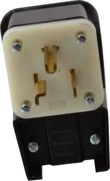 Leviton - 125 VAC, 30 Amp, 5-30P NEMA, Angled, Self Grounding, Industrial Grade Plug - 2 Pole, 3 Wire, 1 Phase, Nylon, Black - Eagle Tool & Supply