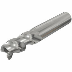 Iscar - 12mm, 25mm LOC, 12mm Shank Diam, 83mm OAL, 3 Flute, Solid Carbide Square End Mill - Single End, Uncoated, Spiral Flute, 45° Helix, Right Hand Cut, Right Hand Flute - Eagle Tool & Supply