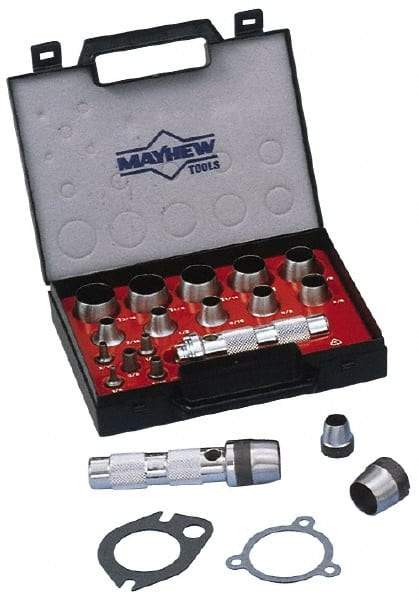 Mayhew - 31 Piece, 3 to 50mm, Hollow Punch Set - Comes in Plastic Holder - Eagle Tool & Supply