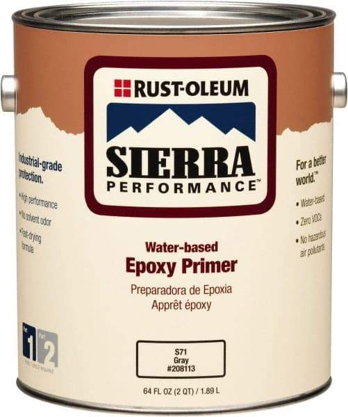 Rust-Oleum - 1 Gal Gray Water-Based Acrylic Enamel Primer - 215 to 320 Sq Ft Coverage, 3 gL Content, Quick Drying, Interior/Exterior - Eagle Tool & Supply