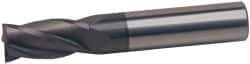 Hertel - 7/16", 7/8" LOC, 7/16" Shank Diam, 2-1/2" OAL, 4 Flute, Solid Carbide Square End Mill - Single End, AlTiN Finish, Spiral Flute, 30° Helix, Centercutting, Right Hand Cut, Right Hand Flute - Eagle Tool & Supply