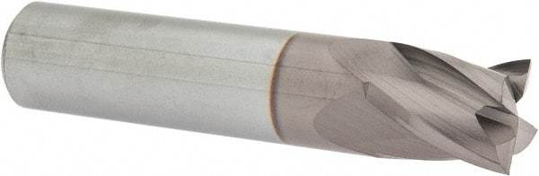 Hertel - 5/8", 3/4" LOC, 5/8" Shank Diam, 3" OAL, 4 Flute, Solid Carbide Square End Mill - Single End, TiCN Finish, Spiral Flute, 30° Helix, Centercutting, Right Hand Cut, Right Hand Flute - Eagle Tool & Supply