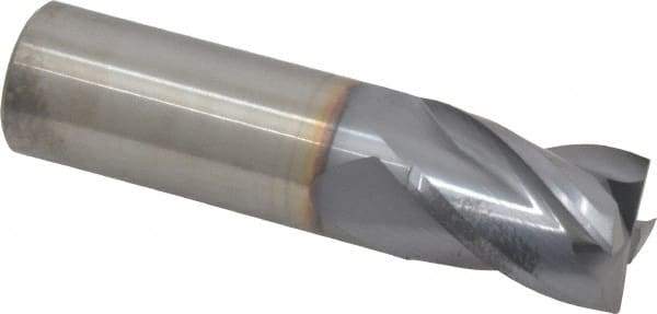 Hertel - 3/4", 1" LOC, 3/4" Shank Diam, 3" OAL, 4 Flute, Solid Carbide Square End Mill - Single End, TiCN Finish, Spiral Flute, 30° Helix, Centercutting, Right Hand Cut, Right Hand Flute - Eagle Tool & Supply