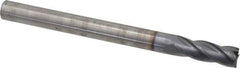 Hertel - 1/2", 1-1/2" LOC, 1/2" Shank Diam, 6" OAL, 4 Flute, Solid Carbide Square End Mill - Single End, TiCN Finish, Spiral Flute, 30° Helix, Centercutting, Right Hand Cut, Right Hand Flute - Eagle Tool & Supply