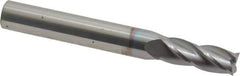 Hertel - 9/32", 3/4" LOC, 5/16" Shank Diam, 2-1/2" OAL, 4 Flute, Solid Carbide Square End Mill - Single End, TiCN Finish, Spiral Flute, 30° Helix, Centercutting, Right Hand Cut, Right Hand Flute - Eagle Tool & Supply