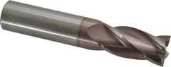 Hertel - 3/4", 1-1/2" LOC, 3/4" Shank Diam, 4" OAL, 4 Flute, Solid Carbide Square End Mill - Single End, TiCN Finish, Spiral Flute, 30° Helix, Centercutting, Right Hand Cut, Right Hand Flute - Eagle Tool & Supply