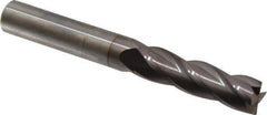 Hertel - 5/8", 2-1/4" LOC, 5/8" Shank Diam, 5" OAL, 4 Flute, Solid Carbide Square End Mill - Single End, TiCN Finish, Spiral Flute, 30° Helix, Centercutting, Right Hand Cut, Right Hand Flute - Eagle Tool & Supply