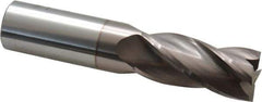 Hertel - 1", 2-1/4" LOC, 1" Shank Diam, 5" OAL, 4 Flute, Solid Carbide Square End Mill - Single End, TiCN Finish, Spiral Flute, 30° Helix, Centercutting, Right Hand Cut, Right Hand Flute - Eagle Tool & Supply