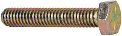 Made in USA - 5/16-18 UNC, 1-3/4" Length Under Head Hex Head Cap Screw - Fully Threaded, Grade 8 Alloy Steel, Zinc Yellow Dichromate Finish, 1/2" Hex - Eagle Tool & Supply