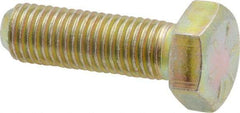 Made in USA - 5/16-24 UNF, 1" Length Under Head Hex Head Cap Screw - Fully Threaded, Grade 8 Alloy Steel, Zinc Yellow Dichromate Finish, 1/2" Hex - Eagle Tool & Supply