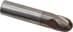 Hertel - 5/8" Diam, 3/4" LOC, 4 Flute Solid Carbide Ball End Mill - TiCN Finish, Single End, 3" OAL, 5/8" Shank Diam - Eagle Tool & Supply
