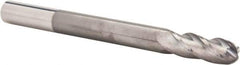 Hertel - 1/2" Diam, 1-1/2" LOC, 4 Flute Solid Carbide Ball End Mill - TiCN Finish, Single End, 6" OAL, 1/2" Shank Diam - Eagle Tool & Supply