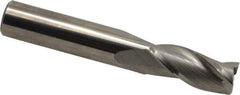 Hertel - 7/16", 1" LOC, 7/16" Shank Diam, 2-3/4" OAL, 3 Flute, Solid Carbide Square End Mill - Single End, Uncoated, Spiral Flute, 30° Helix, Centercutting, Right Hand Cut - Eagle Tool & Supply