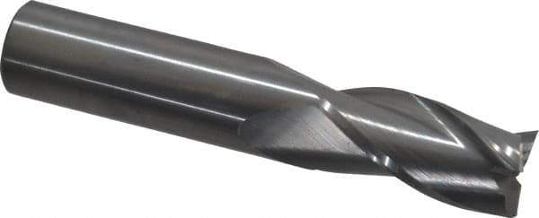 Hertel - 3/4", 1-1/2" LOC, 3/4" Shank Diam, 4" OAL, 3 Flute, Solid Carbide Square End Mill - Single End, Uncoated, Spiral Flute, 30° Helix, Centercutting, Right Hand Cut - Eagle Tool & Supply