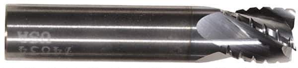 Hertel - 3/4" Diam, 1" LOC, 4 Flute Solid Carbide Roughing Square End Mill - TiCN Finish, 3" OAL, 3/4" Shank Diam, Single End, Centercutting - Eagle Tool & Supply
