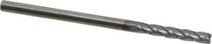 Hertel - 1/8" Diam, 3/4" LOC, 4 Flute Solid Carbide Roughing Square End Mill - TiCN Finish, 2-1/4" OAL, 1/8" Shank Diam, Single End, Centercutting - Eagle Tool & Supply