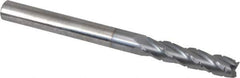 Hertel - 1/4" Diam, 1-1/8" LOC, 4 Flute Solid Carbide Roughing Square End Mill - TiCN Finish, 3" OAL, 1/4" Shank Diam, Single End, Centercutting - Eagle Tool & Supply