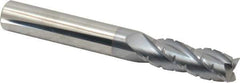 Hertel - 3/8" Diam, 1-1/8" LOC, 4 Flute Solid Carbide Roughing Square End Mill - TiCN Finish, 3" OAL, 3/8" Shank Diam, Single End, Centercutting - Eagle Tool & Supply