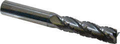 Hertel - 1/2" Diam, 2" LOC, 4 Flute Solid Carbide Roughing Square End Mill - TiCN Finish, 4" OAL, 1/2" Shank Diam, Single End, Centercutting - Eagle Tool & Supply