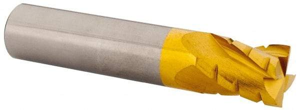 Hertel - 1/2" Diam, 5/8" LOC, 4 Flute Solid Carbide Roughing Square End Mill - TiN Finish, 2-1/2" OAL, 1/2" Shank Diam, Single End, Centercutting - Eagle Tool & Supply