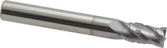 Hertel - 1/4" Diam, 1/2" LOC, 4 Flute Solid Carbide Roughing Square End Mill - TiCN Finish, 2" OAL, 1/4" Shank Diam, Single End, Centercutting - Eagle Tool & Supply