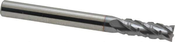 Hertel - 1/4" Diam, 3/4" LOC, 4 Flute Solid Carbide Roughing Square End Mill - TiCN Finish, 2-1/2" OAL, 1/4" Shank Diam, Single End, Centercutting - Eagle Tool & Supply