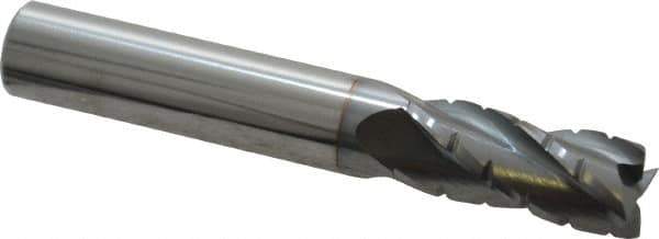 Hertel - 3/8" Diam, 7/8" LOC, 4 Flute Solid Carbide Roughing Square End Mill - TiCN Finish, 2-1/2" OAL, 3/8" Shank Diam, Single End, Centercutting - Eagle Tool & Supply