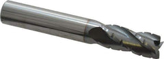 Hertel - 3/8" Diam, 7/8" LOC, 4 Flute Solid Carbide Roughing Square End Mill - TiCN Finish, 2-1/2" OAL, 3/8" Shank Diam, Single End, Centercutting - Eagle Tool & Supply