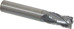 Hertel - 1/2" Diam, 1" LOC, 4 Flute Solid Carbide Roughing Square End Mill - TiCN Finish, 3" OAL, 1/2" Shank Diam, Single End, Centercutting - Eagle Tool & Supply