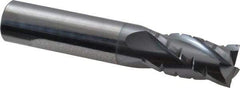 Hertel - 5/8" Diam, 1-1/4" LOC, 4 Flute Solid Carbide Roughing Square End Mill - TiCN Finish, 3-1/2" OAL, 5/8" Shank Diam, Single End, Centercutting - Eagle Tool & Supply