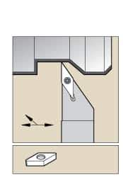 Kennametal - SVAB, Left Hand Cut, 0° Lead Angle, 3/8" Shank Height x 3/8" Shank Width, Neutral Rake Indexable Turning Toolholder - 6" OAL, VB..22. Insert Compatibility, Series Screw-On - Eagle Tool & Supply