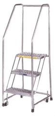 Ballymore - 103" 7 Step Ladder - 300 Lb Capacity, 70" Platform Height, 30" Base Width x 56" Depth, Heavy-Duty Serrated Grating - Eagle Tool & Supply