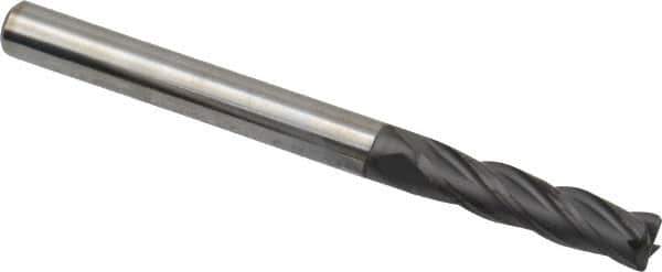 Niagara Cutter - 1/8", 4 Flute, Single End, Solid Carbide, 0.015" Corner Radius End Mill - 1-1/2" OAL, 30° Helix, Right Hand Flute, 1/2" LOC, Right Hand Cut - Eagle Tool & Supply