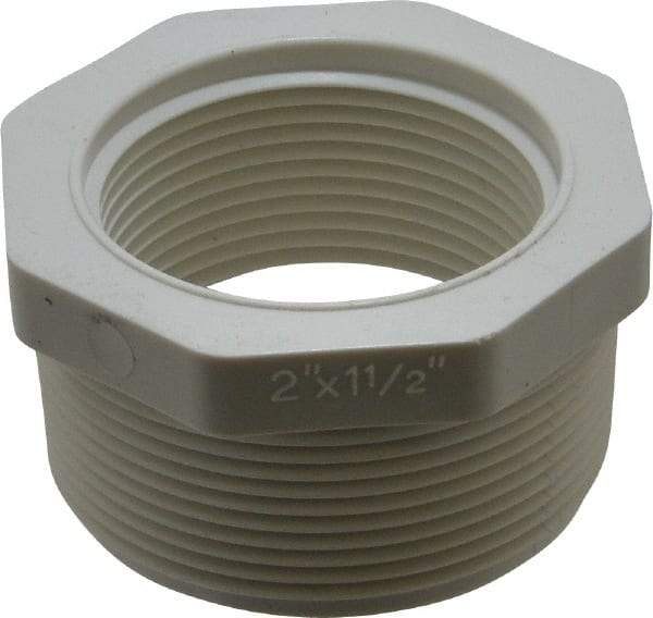 Value Collection - 2 x 1-1/2" PVC Plastic Pipe Bushing - Schedule 40, MIPT x FIPT End Connections - Eagle Tool & Supply