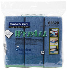 WypAll - Reusable Microfiber Wipes - Packet, 15-3/4" x 15-3/4" Sheet Size, Blue - Eagle Tool & Supply