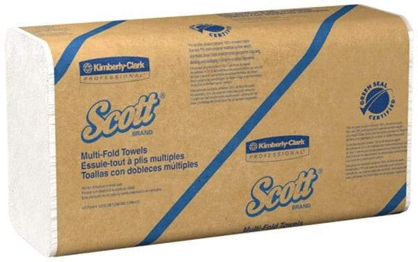 Scott - 1 Ply White Multi-Fold Paper Towels - 9-1/4" Wide - Eagle Tool & Supply