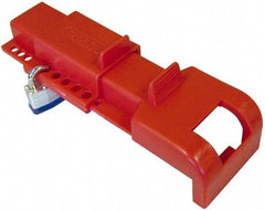 NMC - Polypropylene Butterfly Valve Lockout - 3/8 Inch Max Shackle Diameter, Red - Eagle Tool & Supply