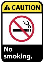 NMC - "Caution - No Smoking", 14" Long x 10" Wide, Aluminum Safety Sign - Rectangle, 0.04" Thick, Use for Accident Prevention - Eagle Tool & Supply