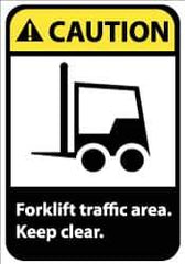 NMC - "Caution - Forklift Traffic Area - Keep Clear", 14" Long x 10" Wide, Aluminum Safety Sign - Rectangle, 0.04" Thick, Use for Accident Prevention - Eagle Tool & Supply