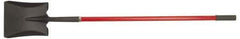 PRO-SOURCE - 11" High x 9-1/2" Wide Square Steel Shovel - 48" Long Fiberglass Straight Handle, Front Turned - Eagle Tool & Supply