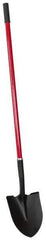 PRO-SOURCE - 11-1/2" High x 8-3/4" Wide Round Steel Shovel - 48" Long Fiberglass Straight Handle, Front Turned - Eagle Tool & Supply