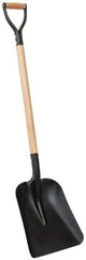 PRO-SOURCE - 13" High x 11" Wide Square Steel Shovel - 34" Long Wood D-Grip Handle - Eagle Tool & Supply