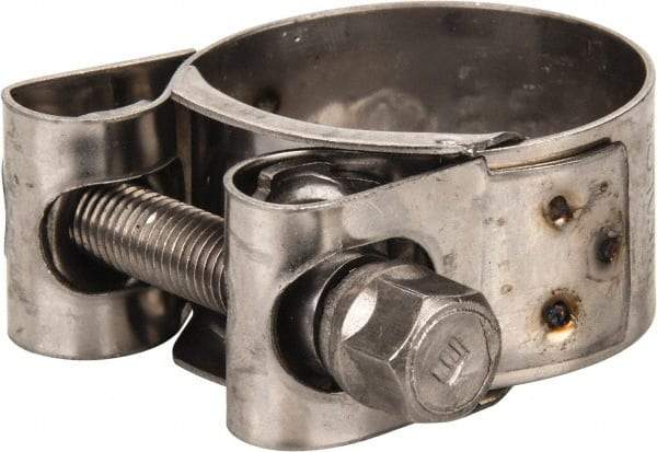 Mikalor - 1-1/4" Hose, 0.78" Wide x 0.04" Thick, T-Bolt Hose Clamp - 1.22 to 1.34" Diam, Stainless Steel - Eagle Tool & Supply