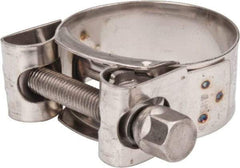 Mikalor - 1-1/2" Hose, 0.78" Wide x 0.04" Thick, T-Bolt Hose Clamp - 1.46 to 1.57" Diam, Stainless Steel - Eagle Tool & Supply