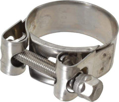 Mikalor - 1-5/8" Hose, 0.78" Wide x 0.04" Thick, T-Bolt Hose Clamp - 1.58 to 1.69" Diam, Stainless Steel - Eagle Tool & Supply