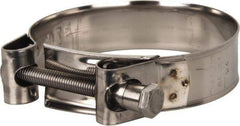 Mikalor - 3-1/2" Hose, 0.98" Wide x 0.04" Thick, T-Bolt Hose Clamp - 3.35 to 3.58" Diam, Stainless Steel - Eagle Tool & Supply