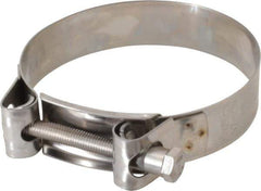 Mikalor - 4" Hose, 0.98" Wide x 0.04" Thick, T-Bolt Hose Clamp - 3.82 to 4.1" Diam, Stainless Steel - Eagle Tool & Supply